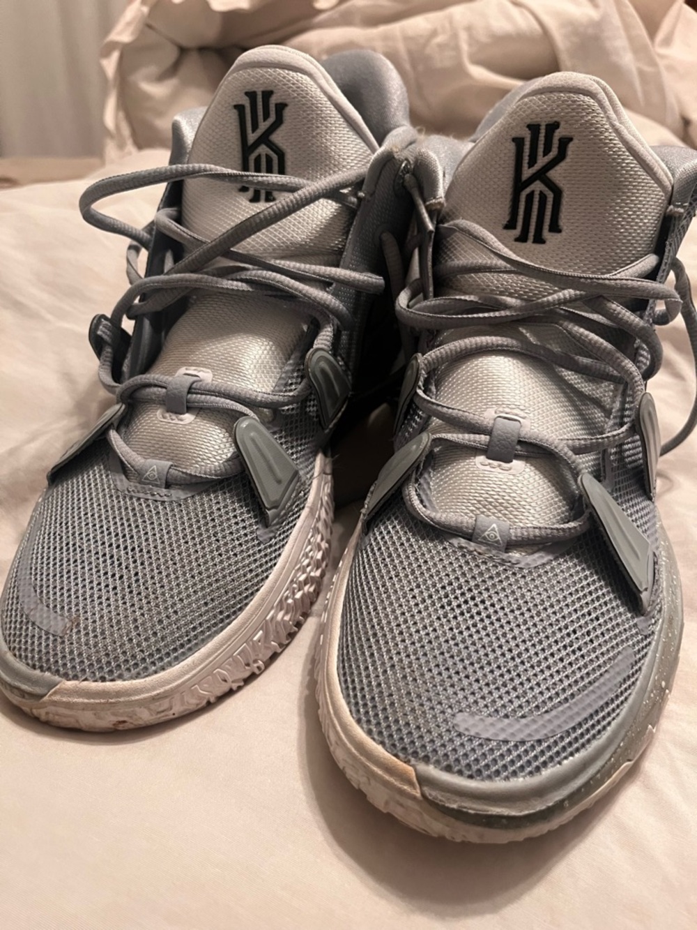 Nike Light Grey Kyrie Basketball Sneakers